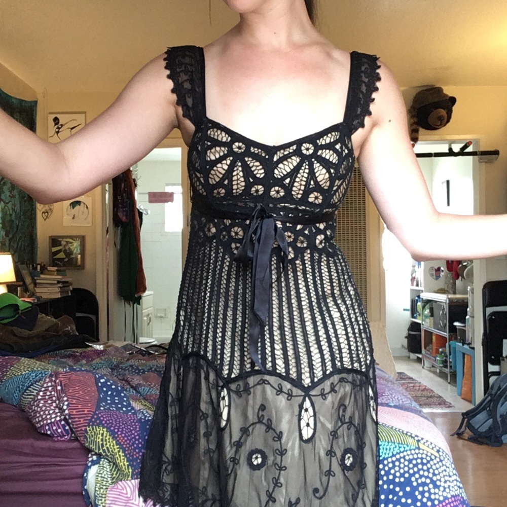 Betsey Johnson Black Victorian Cocktail Dress